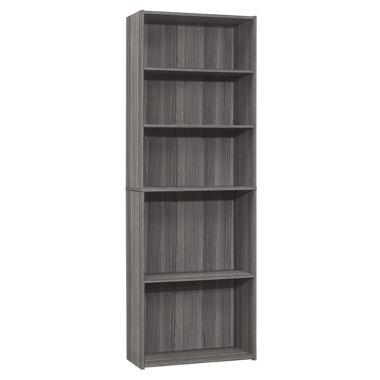 I 7469 Étagère À Livres, Étagère, 6 Niveaux, 72"h, Bureau, Chambre À Coucher, Stratifié, Gris, Transitionnel - Simple Boutique