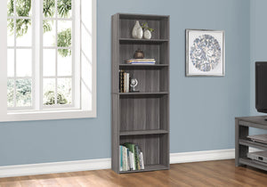 I 7469 Étagère À Livres, Étagère, 6 Niveaux, 72"h, Bureau, Chambre À Coucher, Stratifié, Gris, Transitionnel - Simple Boutique
