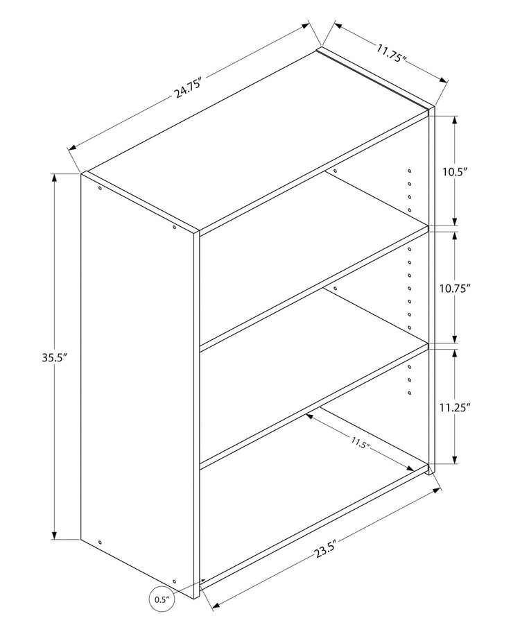 I 7478 Étagère À Livres, Étagère, 4 Niveaux, 36"h, Bureau, Chambre À Coucher, Stratifié, Gris, Transitionnel - Simple Boutique