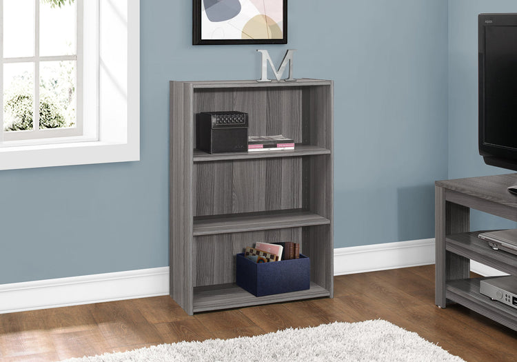 I 7478 Étagère À Livres, Étagère, 4 Niveaux, 36"h, Bureau, Chambre À Coucher, Stratifié, Gris, Transitionnel - Simple Boutique