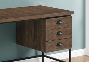 I 7485 Bureau, Bureau À Domicile, Ordinateur Portable, Tiroirs De Rangement, 55"l, Travail, Métal, Stratifié, Brun, Noir, Contemporain, Moderne - Simple Boutique