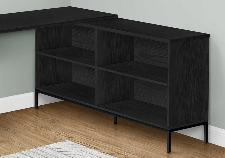 I 7493 Bureau, Bureau À Domicile, Coin, Tiroirs De Rangement, 60"l, Forme De L, Travail, Ordinateur Portable, Métal, Stratifié, Noir, Contemporain, Moderne - Simple Boutique