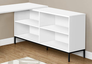 I 7494 Bureau, Bureau À Domicile, Coin, Tiroirs De Rangement, 60"l, Forme De L, Travail, Ordinateur Portable, Métal, Stratifié, Blanc, Noir, Contemporain, Moderne - Simple Boutique