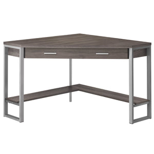 I 7501 Bureau, Bureau À Domicile, Coin, Tiroirs De Rangement, 42"l, Travail, Ordinateur Portable, Métal, Stratifié, Brun, Gris, Contemporain, Moderne - Simple Boutique