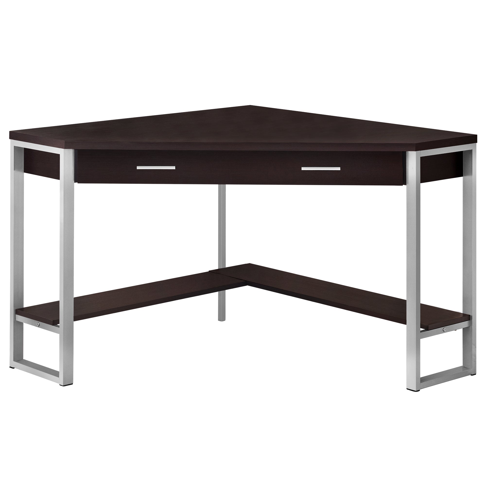I 7502 Bureau, Bureau À Domicile, Coin, Tiroirs De Rangement, 42"l, Travail, Ordinateur Portable, Métal, Stratifié, Brun, Gris, Contemporain, Moderne - Simple Boutique