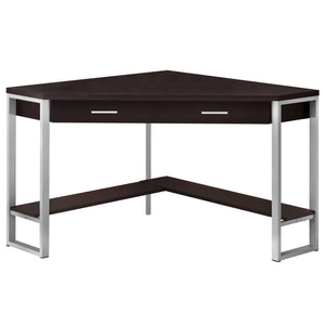 I 7502 Bureau, Bureau À Domicile, Coin, Tiroirs De Rangement, 42"l, Travail, Ordinateur Portable, Métal, Stratifié, Brun, Gris, Contemporain, Moderne - Simple Boutique