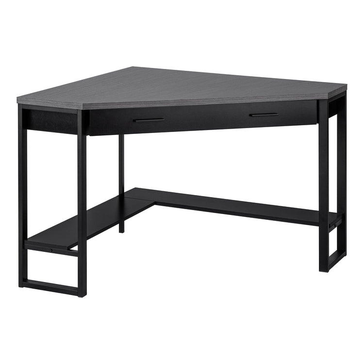 I 7503 Bureau, Bureau À Domicile, Coin, Tiroirs De Rangement, 42"l, Travail, Ordinateur Portable, Métal, Stratifié, Noir, Gris, Contemporain, Moderne - Simple Boutique