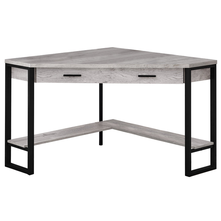I 7505 Bureau, Bureau À Domicile, Coin, Tiroirs De Rangement, 42"l, Travail, Ordinateur Portable, Métal, Stratifié, Gris, Noir, Contemporain, Moderne - Simple Boutique
