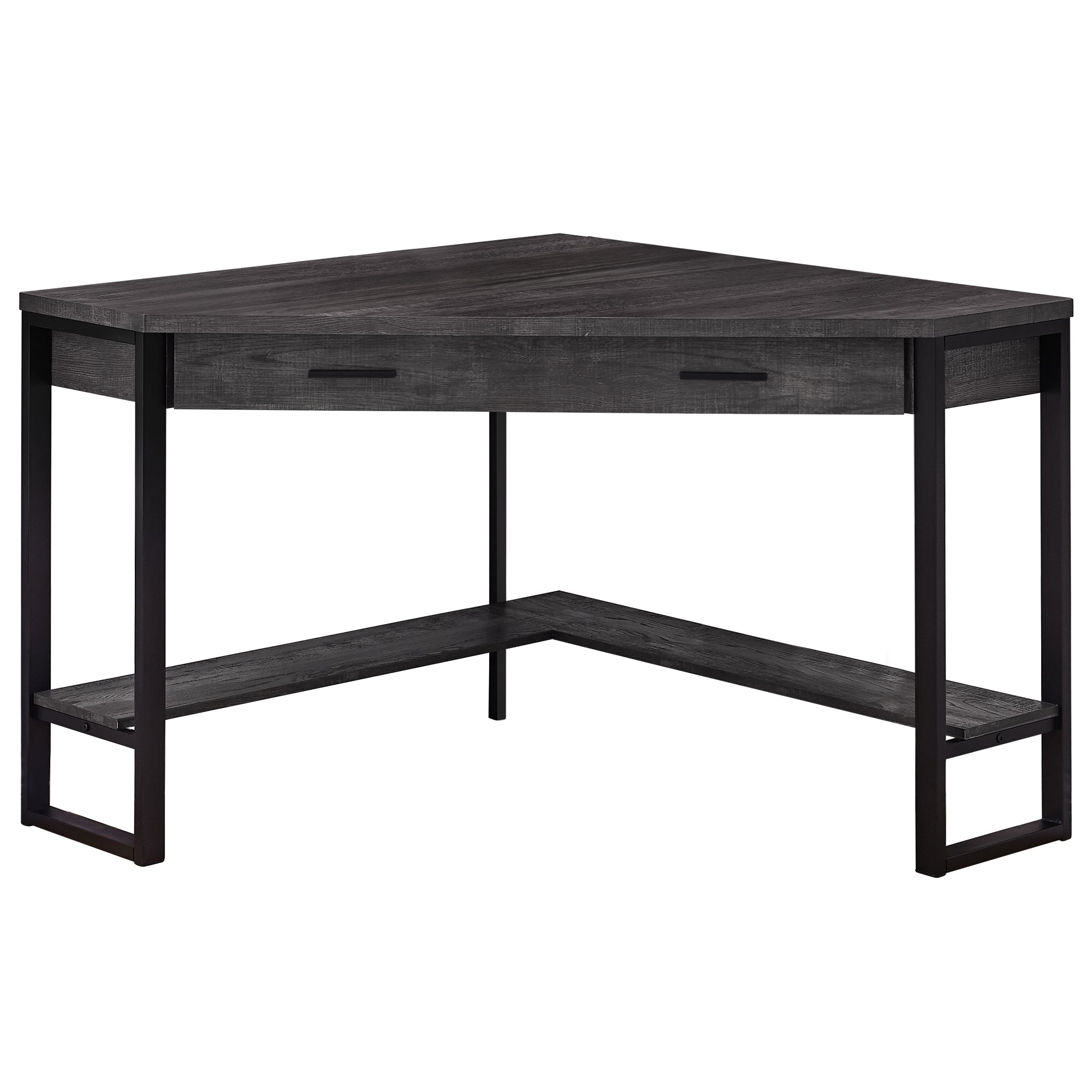 I 7507 Bureau, Bureau À Domicile, Coin, Tiroirs De Rangement, 42"l, Travail, Ordinateur Portable, Métal, Stratifié, Noir, Contemporain, Moderne - Simple Boutique