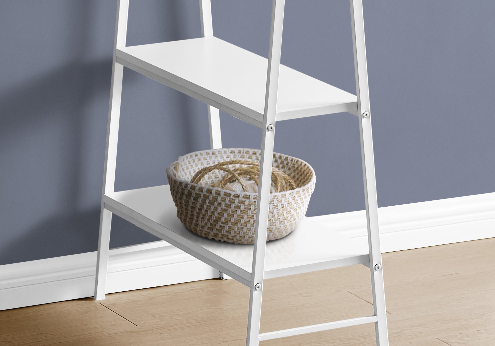 I 7521 Bureau, Bureau À Domicile, Ordinateur Portable, Étagères De Rangement, 48"l, Travail, Métal, Stratifié, Blanc, Contemporain, Moderne - Simple Boutique