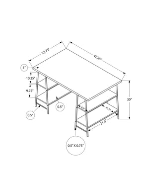 I 7522 Bureau, Bureau À Domicile, Ordinateur Portable, Étagères De Rangement, 48"l, Travail, Métal, Stratifié, Noir, Contemporain, Moderne - Simple Boutique