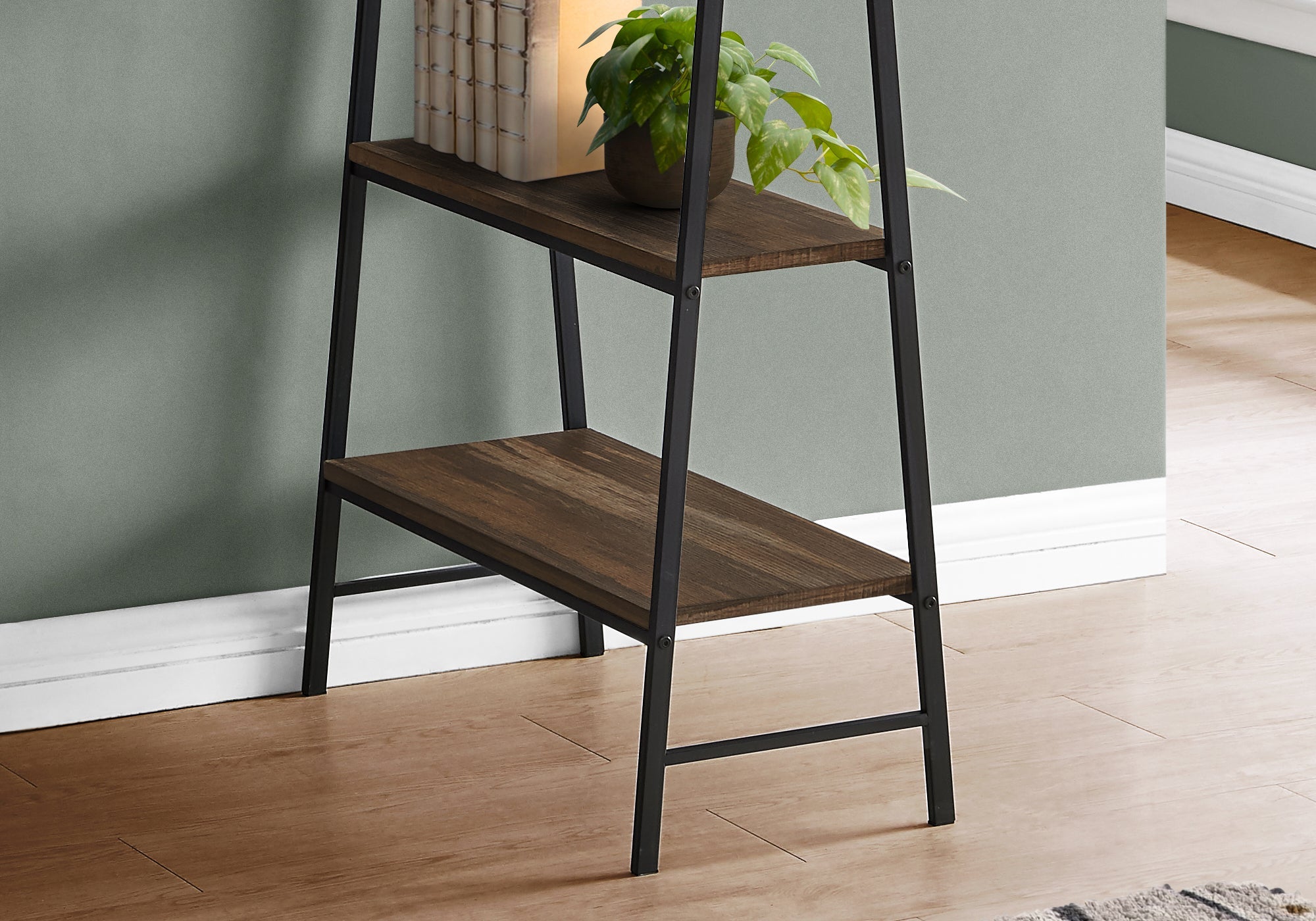 I 7525 Bureau, Bureau À Domicile, Ordinateur Portable, Étagères De Rangement, 48"l, Travail, Métal, Stratifié, Brun, Noir, Contemporain, Moderne - Simple Boutique