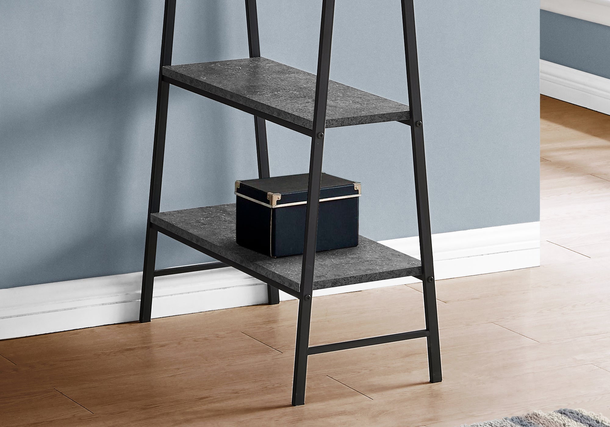 I 7526 Bureau, Bureau À Domicile, Ordinateur Portable, Étagères De Rangement, 48"l, Travail, Métal, Stratifié, Gris, Noir, Contemporain, Moderne - Simple Boutique