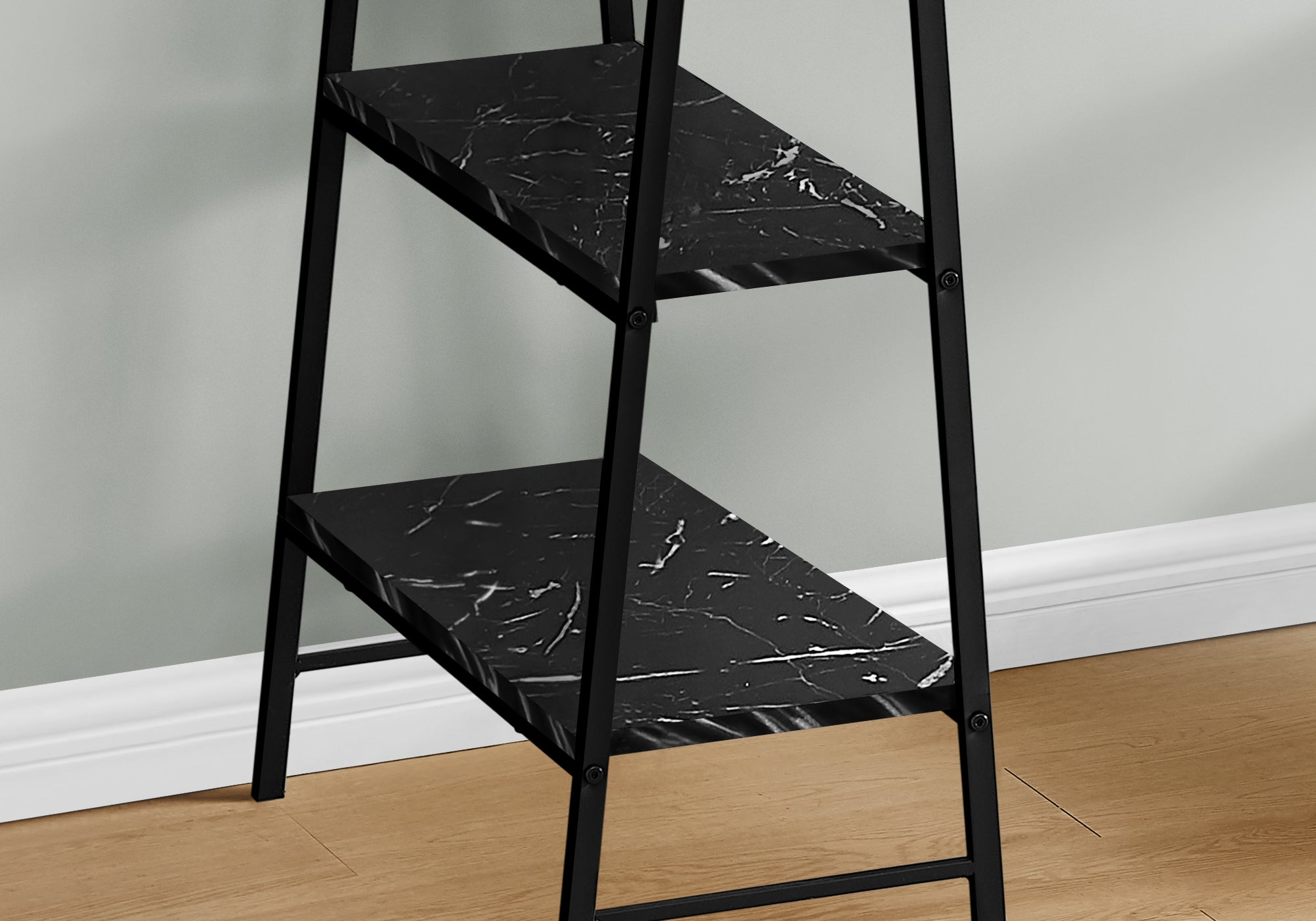 I 7528 Bureau, Bureau À Domicile, Ordinateur Portable, Étagères De Rangement, 48"l, Travail, Métal, Stratifié, D'aspect Marbre Noir, Contemporain, Moderne - Simple Boutique
