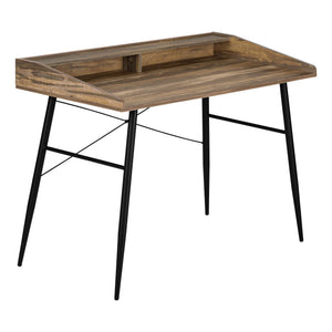 I 7538 Bureau, Bureau À Domicile, Ordinateur Portable, Étagères De Rangement, 48"l, Travail, Métal, Stratifié, Brun, Noir, Contemporain, Moderne - Simple Boutique