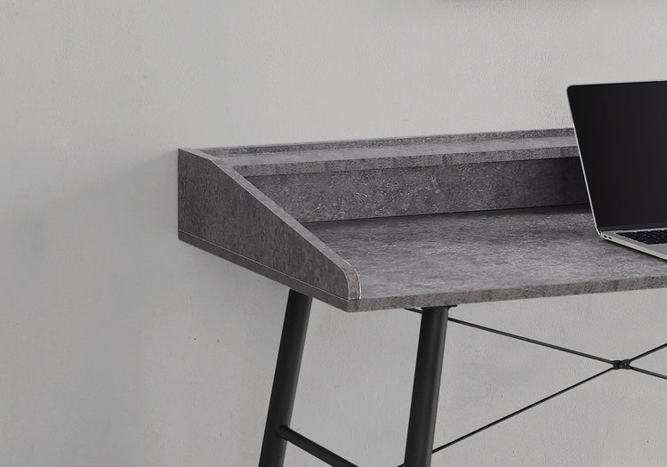 I 7540 Bureau, Bureau À Domicile, Ordinateur Portable, Étagères De Rangement, 48"l, Travail, Métal, Stratifié, Gris, Noir, Contemporain, Moderne - Simple Boutique