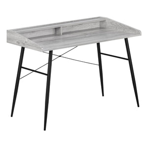I 7541 Bureau, Bureau À Domicile, Ordinateur Portable, Étagères De Rangement, 48"l, Travail, Métal, Stratifié, Gris, Noir, Contemporain, Moderne - Simple Boutique