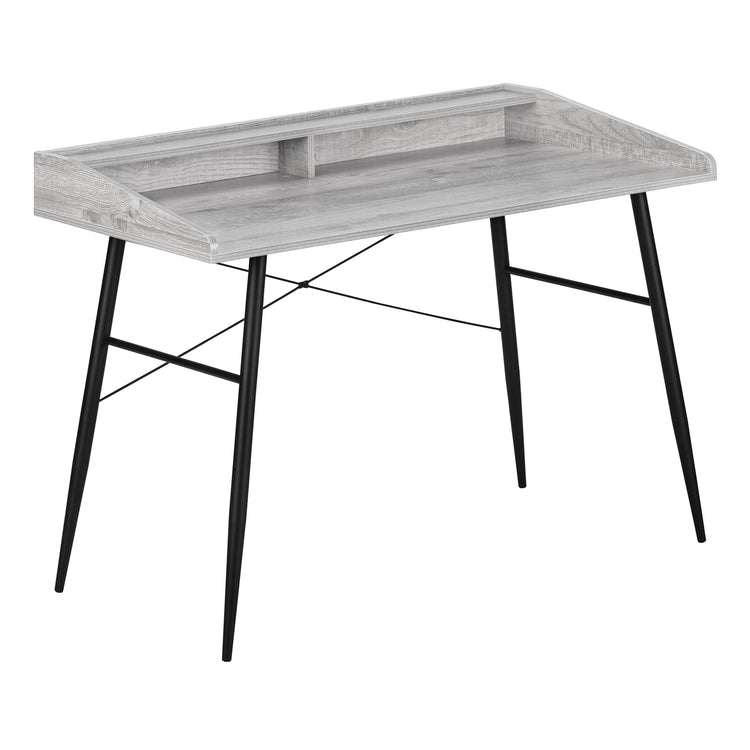 I 7541 Bureau, Bureau À Domicile, Ordinateur Portable, Étagères De Rangement, 48"l, Travail, Métal, Stratifié, Gris, Noir, Contemporain, Moderne - Simple Boutique
