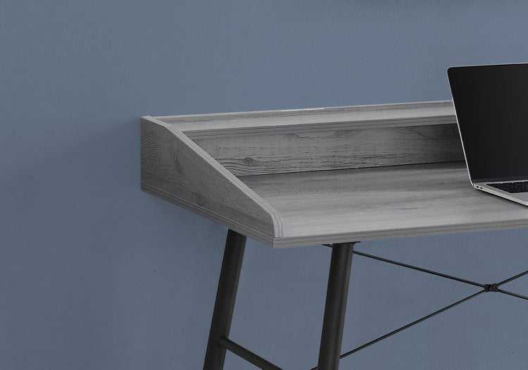 I 7541 Bureau, Bureau À Domicile, Ordinateur Portable, Étagères De Rangement, 48"l, Travail, Métal, Stratifié, Gris, Noir, Contemporain, Moderne - Simple Boutique