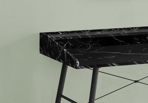 I 7542 Bureau, Bureau À Domicile, Ordinateur Portable, Étagères De Rangement, 48"l, Travail, Métal, Stratifié, D'aspect Marbre Noir, Contemporain, Moderne - Simple Boutique