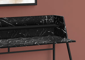 I 7544 Bureau, Bureau À Domicile, Ordinateur Portable, Étagères De Rangement, 48"l, Travail, Métal, Stratifié, D'aspect Marbre Noir, Contemporain, Moderne - Simple Boutique