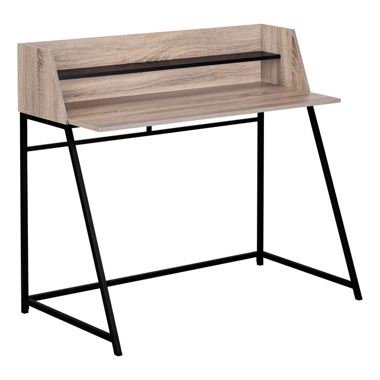I 7546 Bureau, Bureau À Domicile, Ordinateur Portable, Étagères De Rangement, 48"l, Travail, Métal, Stratifié, Brun, Noir, Contemporain, Moderne - Simple Boutique