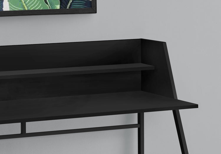 I 7547 Bureau, Bureau À Domicile, Ordinateur Portable, Étagères De Rangement, 48"l, Travail, Métal, Stratifié, Noir, Contemporain, Moderne - Simple Boutique