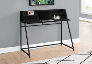 I 7547 Bureau, Bureau À Domicile, Ordinateur Portable, Étagères De Rangement, 48"l, Travail, Métal, Stratifié, Noir, Contemporain, Moderne - Simple Boutique