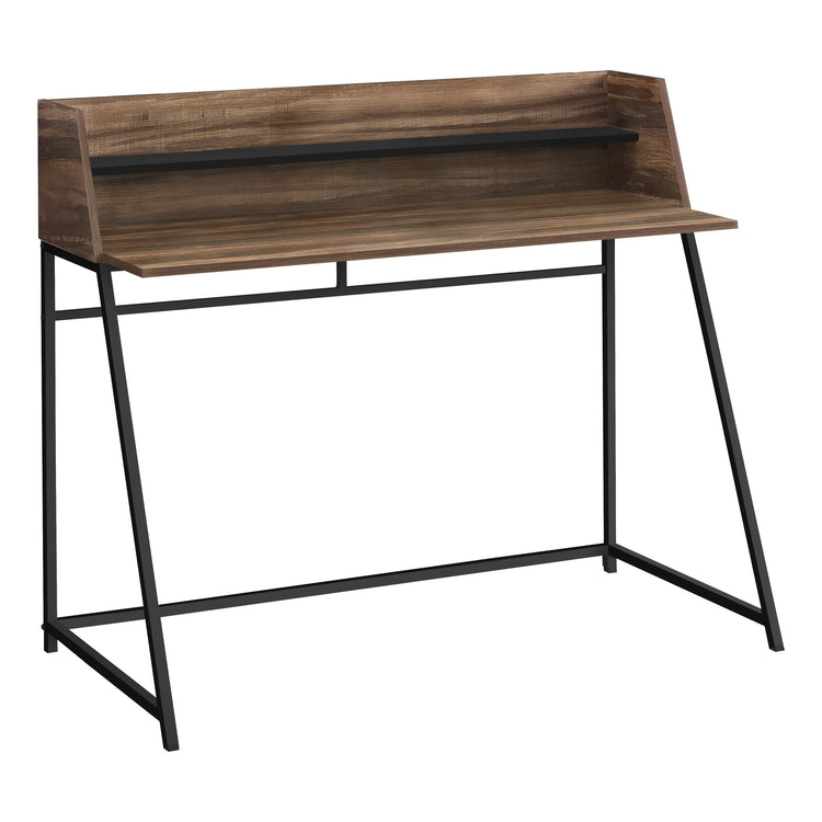 I 7548 Bureau, Bureau À Domicile, Ordinateur Portable, Étagères De Rangement, 48"l, Travail, Métal, Stratifié, Brun, Noir, Contemporain, Moderne - Simple Boutique
