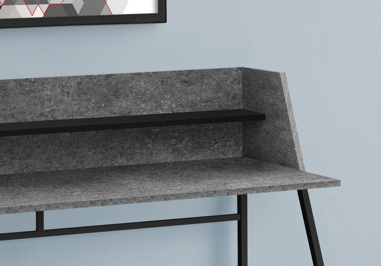 I 7550 Bureau, Bureau À Domicile, Ordinateur Portable, Étagères De Rangement, 48"l, Travail, Métal, Stratifié, Gris, Noir, Contemporain, Moderne - Simple Boutique