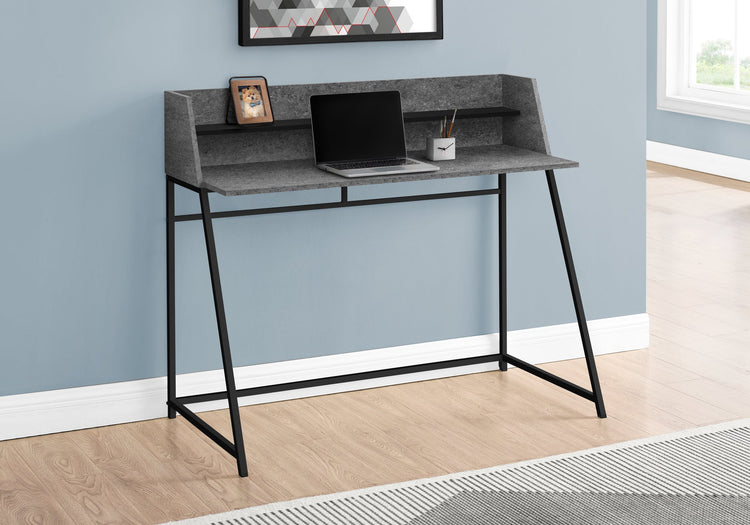 I 7550 Bureau, Bureau À Domicile, Ordinateur Portable, Étagères De Rangement, 48"l, Travail, Métal, Stratifié, Gris, Noir, Contemporain, Moderne - Simple Boutique