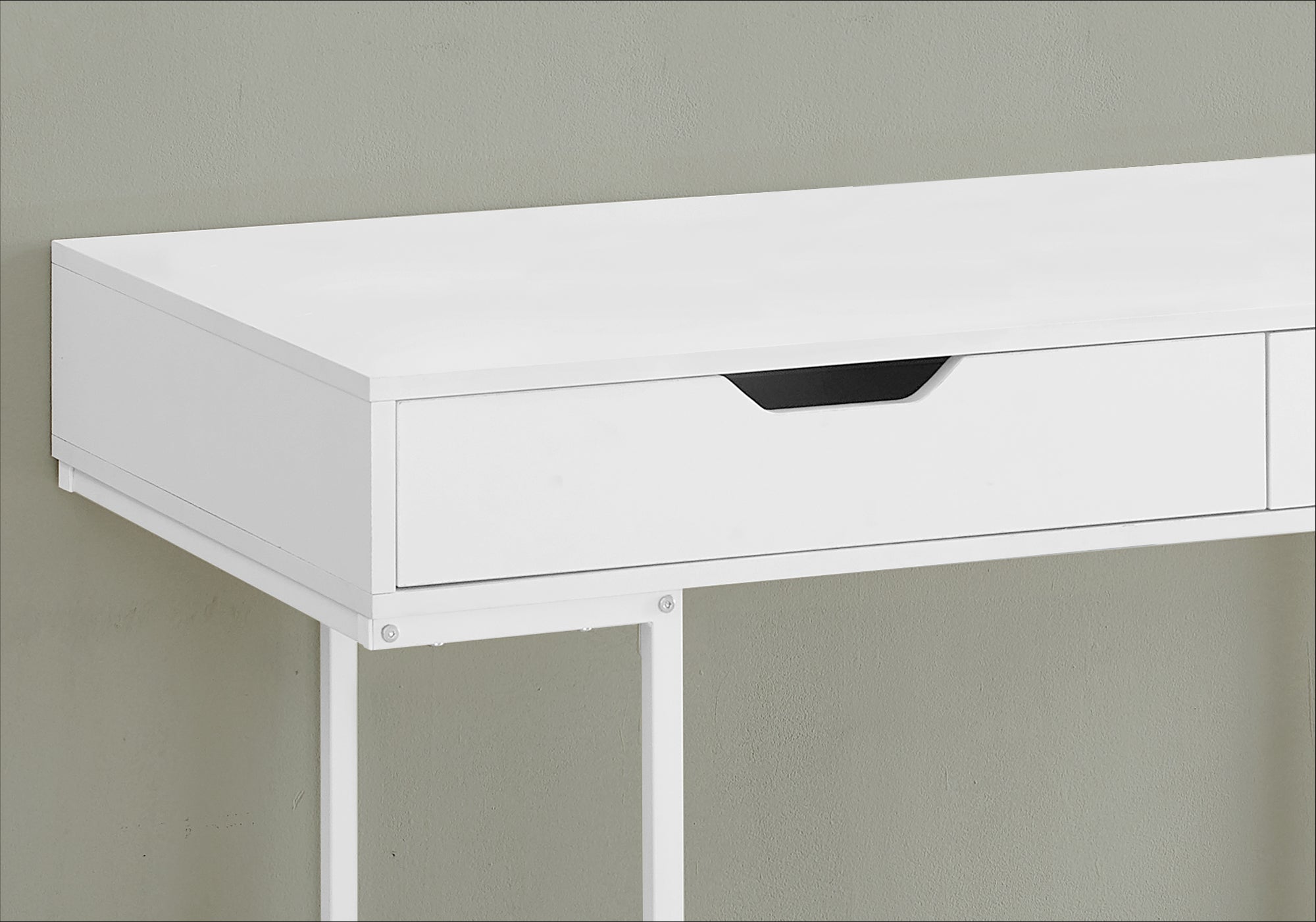 I 7554 Bureau, Bureau À Domicile, Ordinateur Portable, Tiroirs De Rangement, 48"l, Travail, Métal, Stratifié, Blanc, Contemporain, Moderne - Simple Boutique