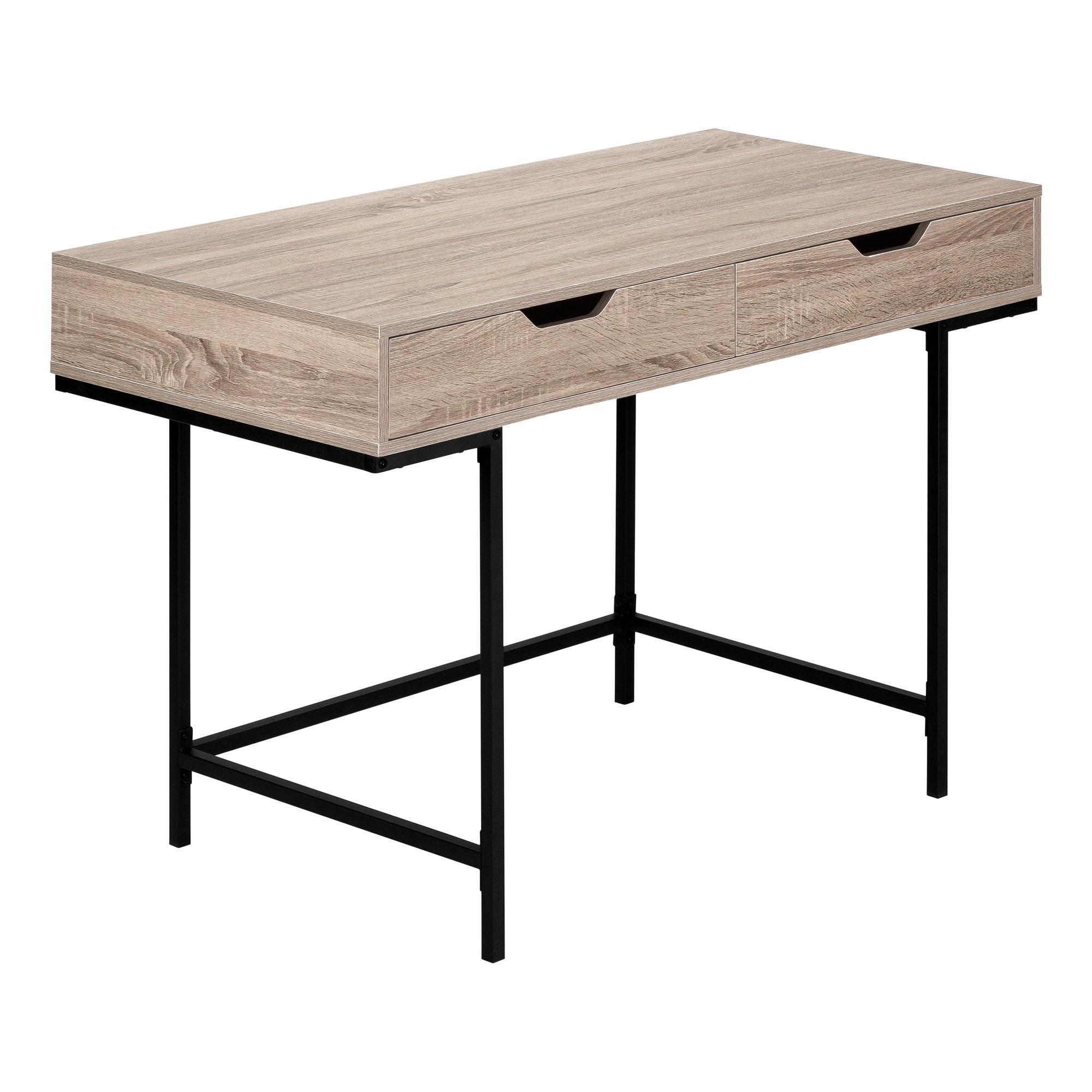I 7555 Bureau, Bureau À Domicile, Ordinateur Portable, Tiroirs De Rangement, 48"l, Travail, Métal, Stratifié, Brun, Noir, Contemporain, Moderne - Simple Boutique