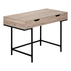 I 7555 Bureau, Bureau À Domicile, Ordinateur Portable, Tiroirs De Rangement, 48"l, Travail, Métal, Stratifié, Brun, Noir, Contemporain, Moderne - Simple Boutique