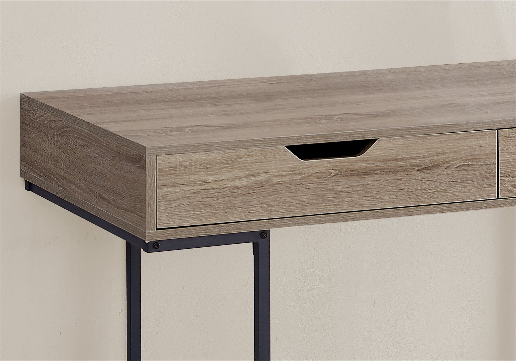 I 7555 Bureau, Bureau À Domicile, Ordinateur Portable, Tiroirs De Rangement, 48"l, Travail, Métal, Stratifié, Brun, Noir, Contemporain, Moderne - Simple Boutique