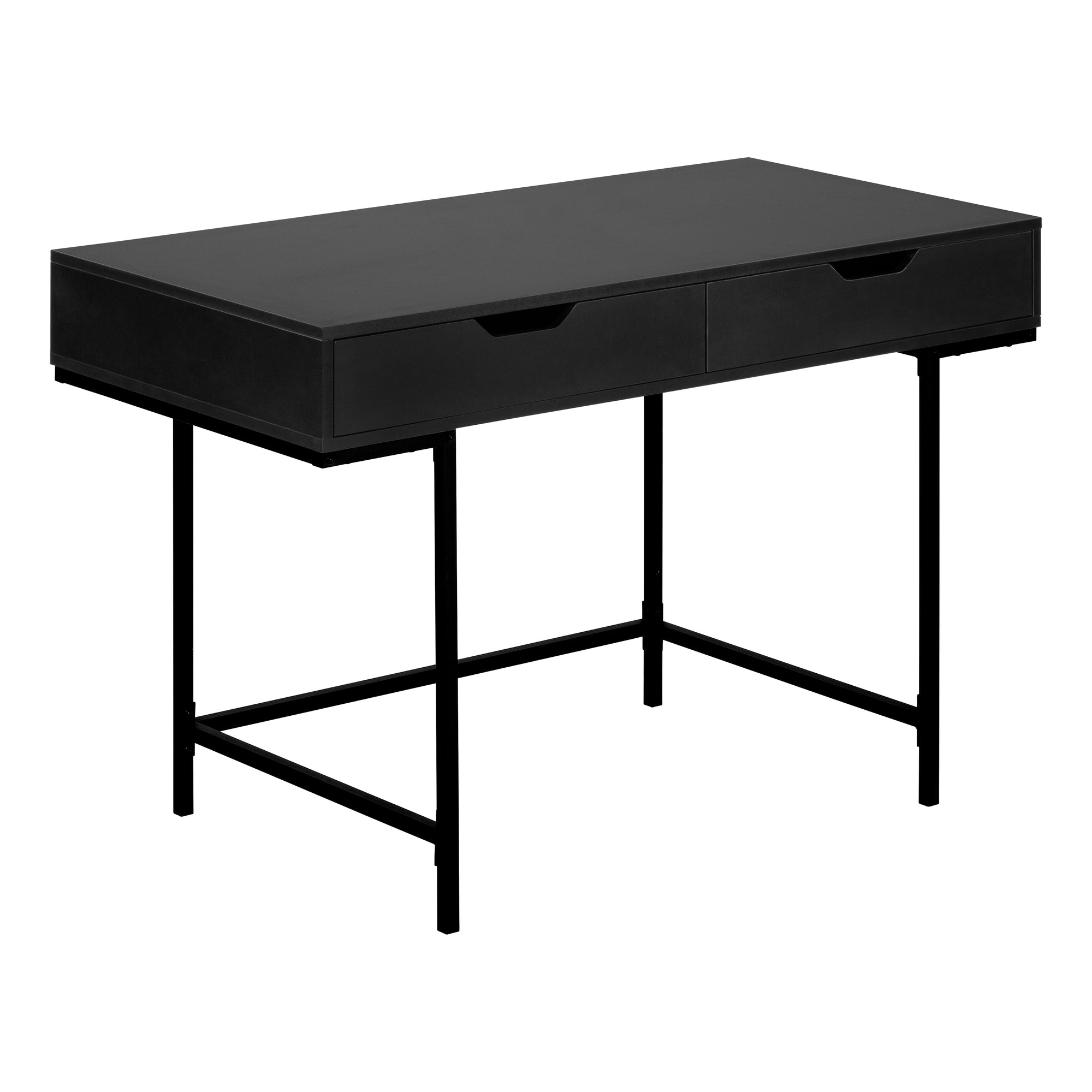 I 7556 Bureau, Bureau À Domicile, Ordinateur Portable, Tiroirs De Rangement, 48"l, Travail, Métal, Stratifié, Noir, Contemporain, Moderne - Simple Boutique
