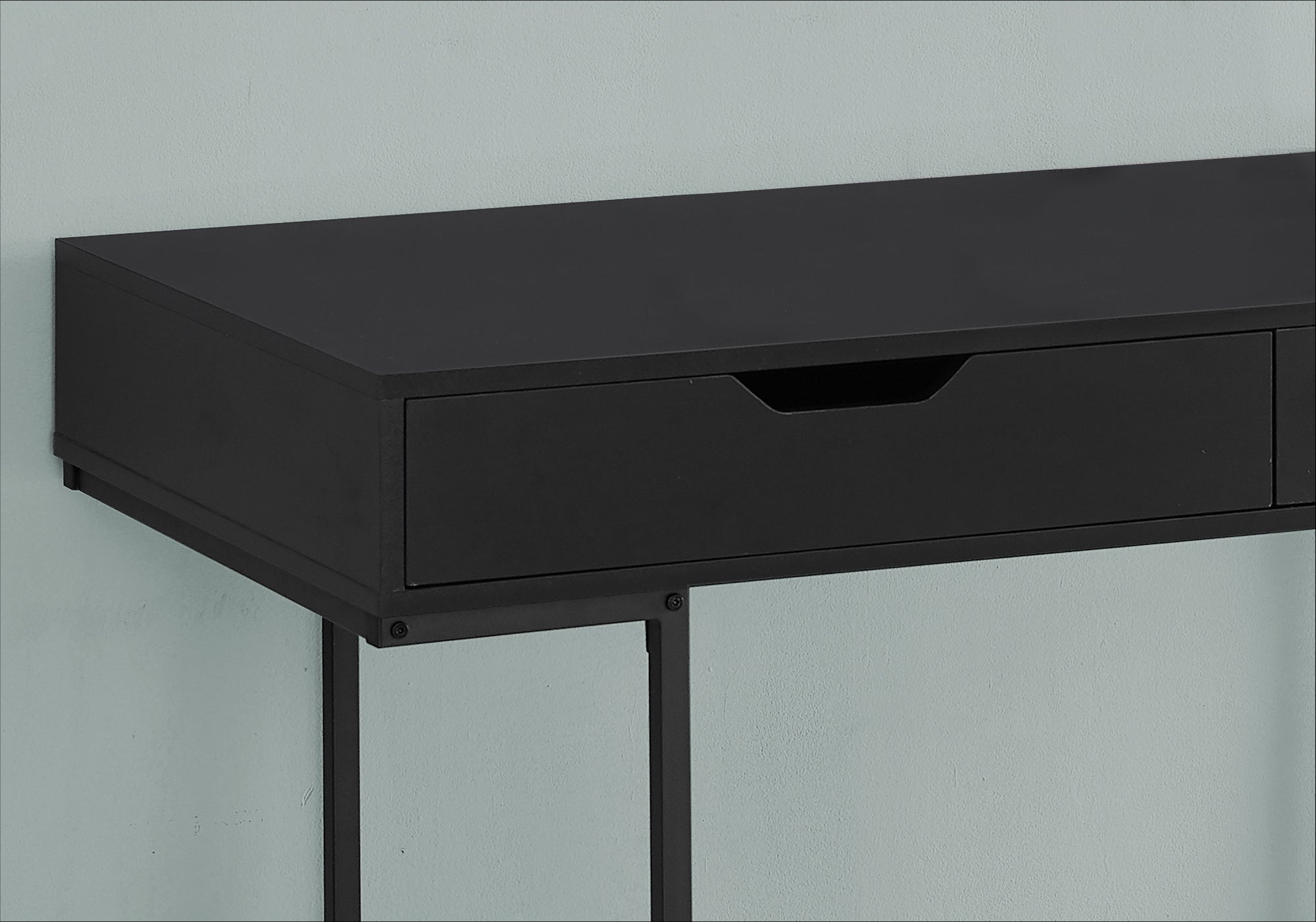 I 7556 Bureau, Bureau À Domicile, Ordinateur Portable, Tiroirs De Rangement, 48"l, Travail, Métal, Stratifié, Noir, Contemporain, Moderne - Simple Boutique