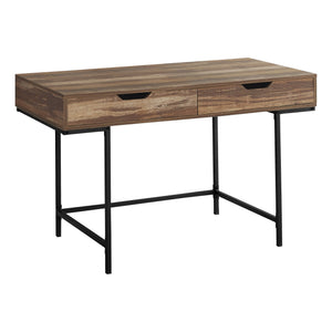 I 7557 Bureau, Bureau À Domicile, Ordinateur Portable, Tiroirs De Rangement, 48"l, Travail, Métal, Stratifié, Brun, Noir, Contemporain, Moderne - Simple Boutique