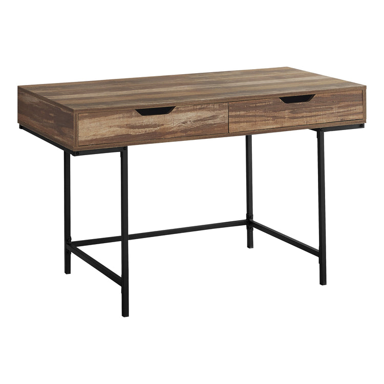 I 7557 Bureau, Bureau À Domicile, Ordinateur Portable, Tiroirs De Rangement, 48"l, Travail, Métal, Stratifié, Brun, Noir, Contemporain, Moderne - Simple Boutique