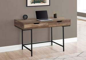 I 7557 Bureau, Bureau À Domicile, Ordinateur Portable, Tiroirs De Rangement, 48"l, Travail, Métal, Stratifié, Brun, Noir, Contemporain, Moderne - Simple Boutique