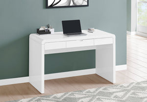 I 7580 Bureau, Bureau À Domicile, Ordinateur Portable, Tiroirs De Rangement, 48"l, Travail, Stratifié, Blanc Lustré, Contemporain, Moderne - Simple Boutique