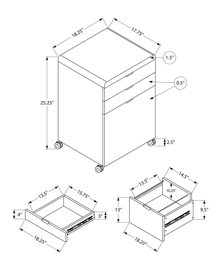 I 7583 Classeur, Mobile Roulant, Tiroirs De Rangement, Support D'imprimante, Bureau, Travail, Stratifié, Blanc Lustré, Contemporain, Moderne - Simple Boutique