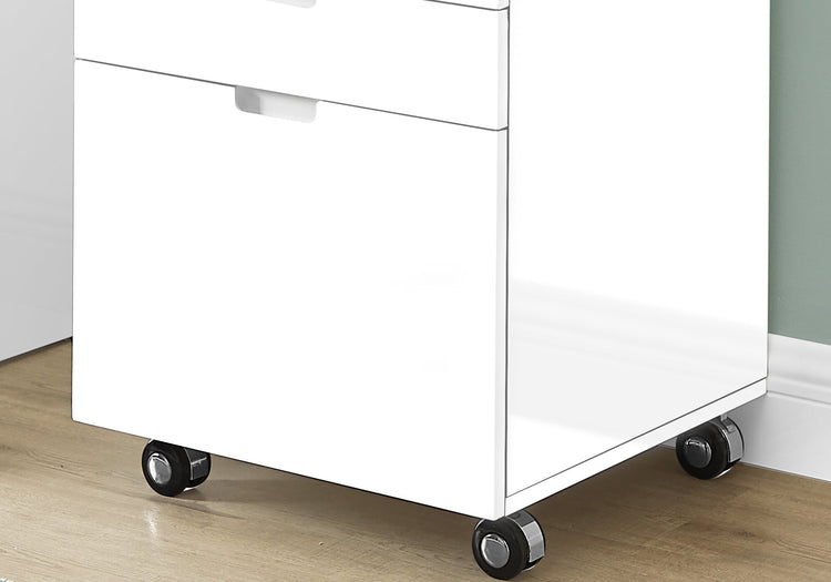I 7583 Classeur, Mobile Roulant, Tiroirs De Rangement, Support D'imprimante, Bureau, Travail, Stratifié, Blanc Lustré, Contemporain, Moderne - Simple Boutique