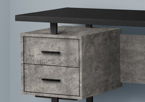I 7632 Bureau, Bureau À Domicile, Ordinateur Portable, Configuration Gauche, Droite, Tiroirs De Rangement, 60"l, Travail, Métal, Stratifié, Gris, Noir, Contemporain, Moderne - Simple Boutique