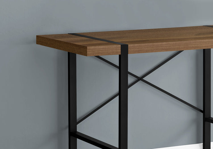 I 7655 Bureau, Bureau À Domicile, Ordinateur Portable, 48"l, Travail, Métal, Stratifié, Noyer, Noir, Contemporain, Moderne - Simple Boutique