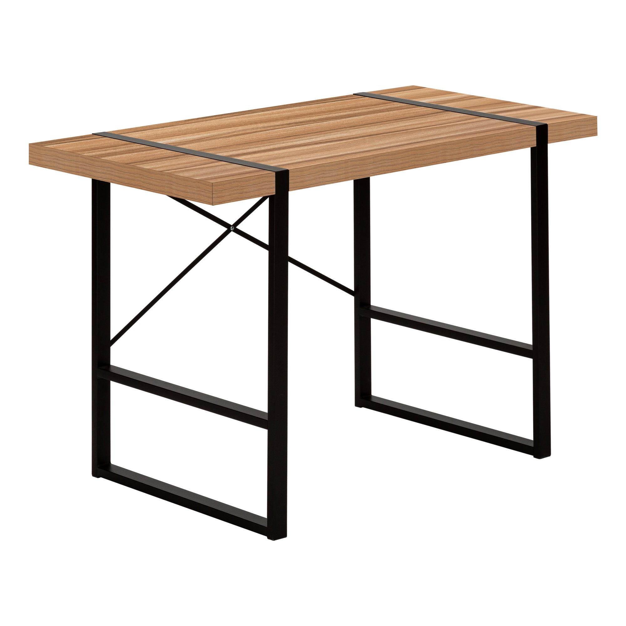I 7657 Bureau, Bureau À Domicile, Ordinateur Portable, 48"l, Travail, Métal, Stratifié, Brun, Noir, Contemporain, Moderne - Simple Boutique