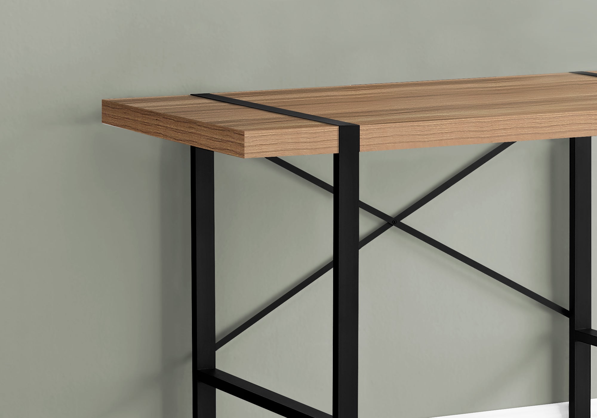 I 7657 Bureau, Bureau À Domicile, Ordinateur Portable, 48"l, Travail, Métal, Stratifié, Brun, Noir, Contemporain, Moderne - Simple Boutique