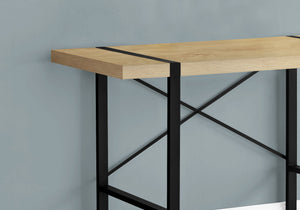 I 7658 Bureau, Bureau À Domicile, Ordinateur Portable, 48"l, Travail, Métal, Stratifié, Naturel, Noir, Contemporain, Moderne - Simple Boutique