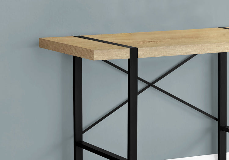 I 7658 Bureau, Bureau À Domicile, Ordinateur Portable, 48"l, Travail, Métal, Stratifié, Naturel, Noir, Contemporain, Moderne - Simple Boutique