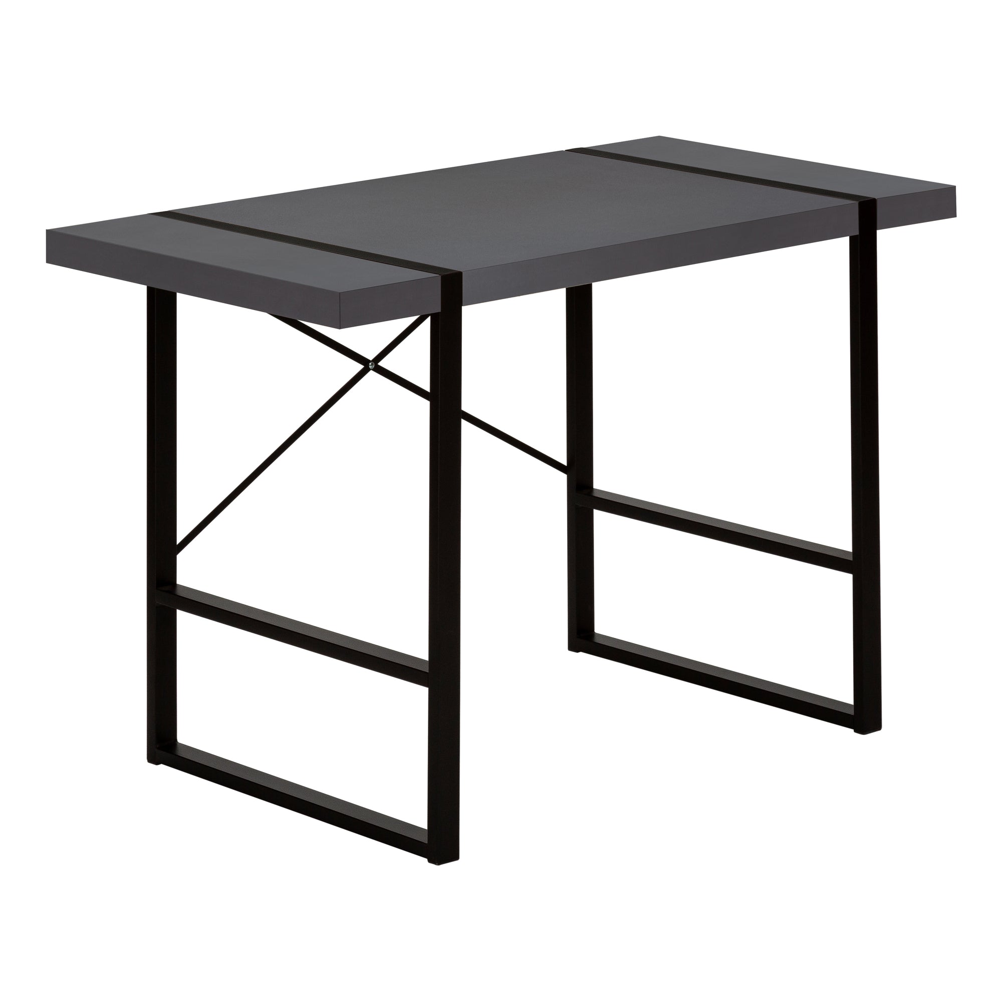I 7660 Bureau, Bureau À Domicile, Ordinateur Portable, 48"l, Travail, Métal, Stratifié, Gris, Noir, Contemporain, Moderne - Simple Boutique